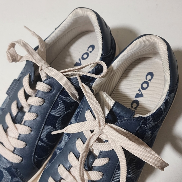 Coach CS106 Blue Demin Signature C's Shoes Womens 8.5B Coach Retail - Picture 6 of 10